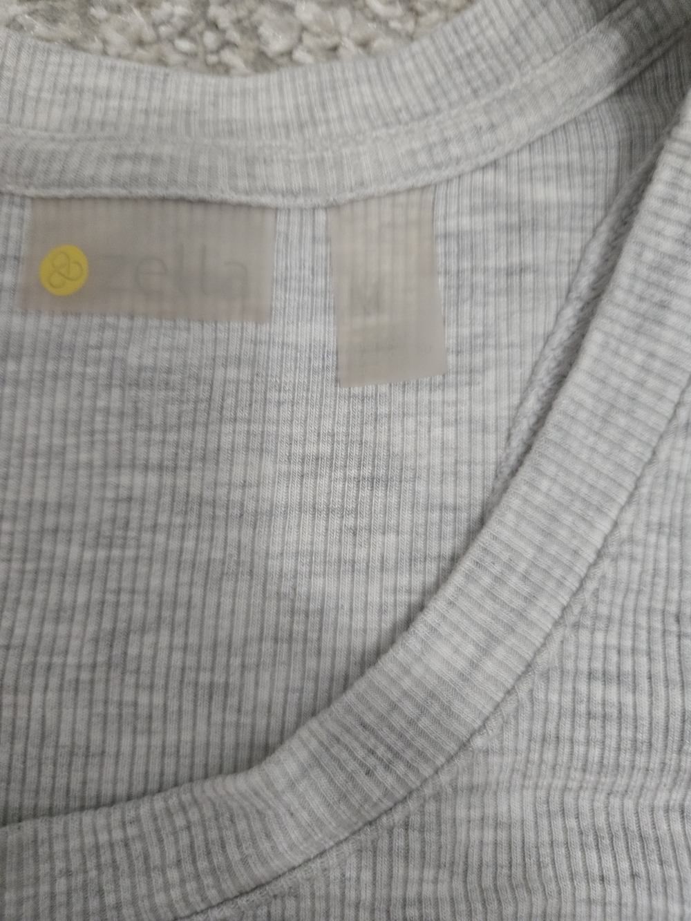 Zella Light Gray Ribbed Racerback Tank Top - Picture 3 of 3